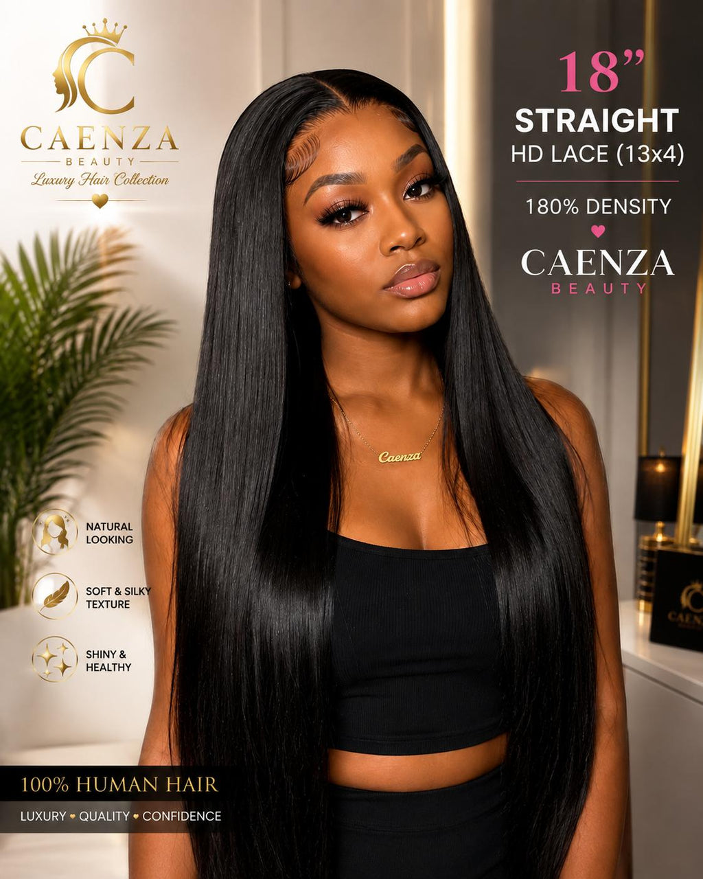 18" Straight HD Lace Wig-100% human Hair | 13x4 | 180% Density