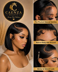 13x4 HD Lace Straight Bob Wig – 180% Density Human Hair 8,10,12 Inch