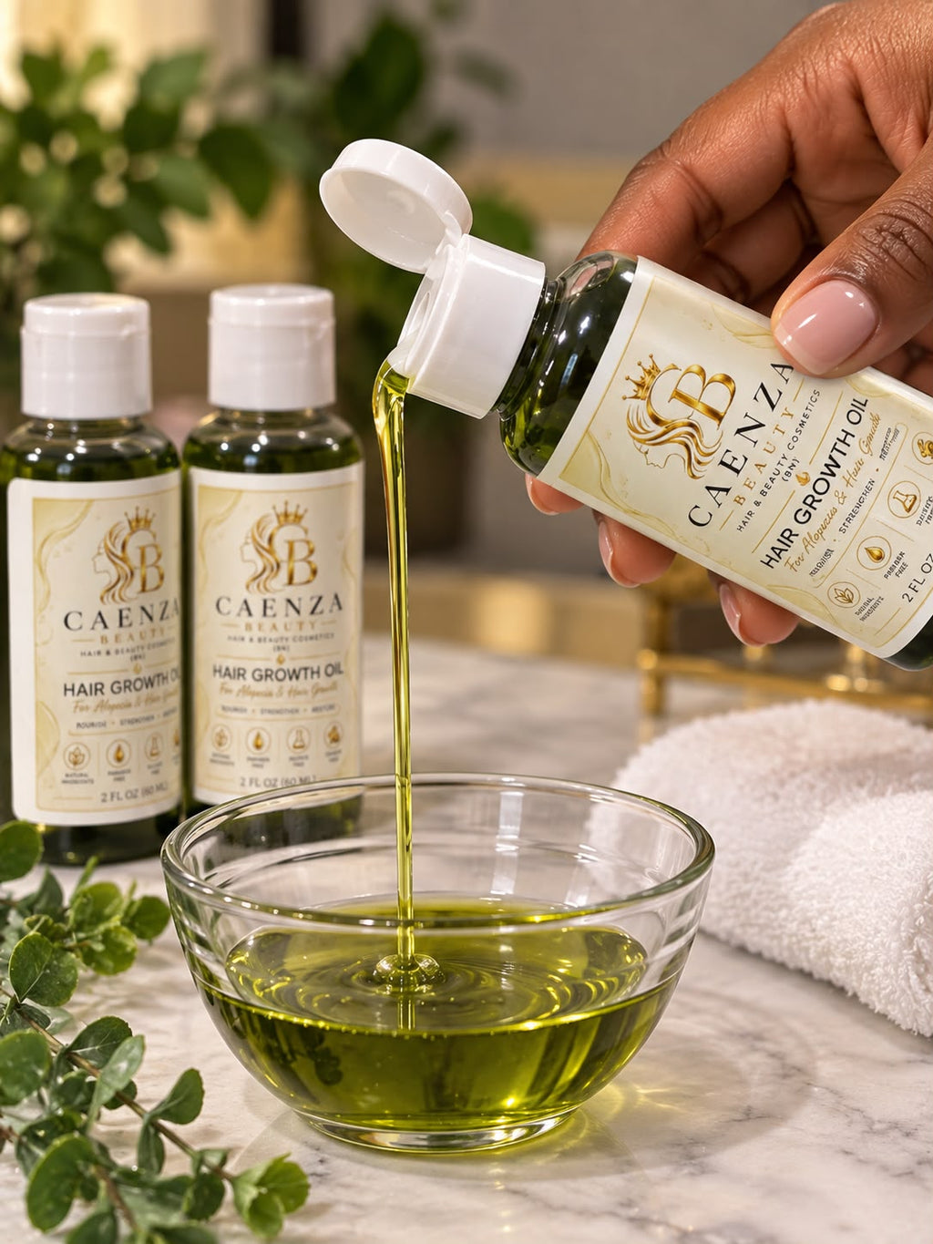 CAENZA BEAUTY Hair Growth Oil – 2 FL OZ (60 ML)