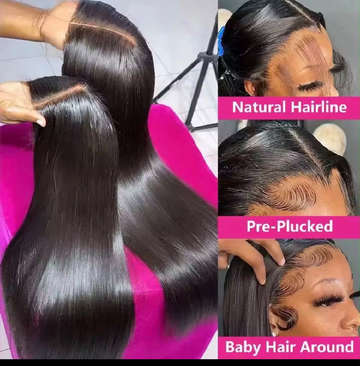 24” Straight HD Lace Wig 13×4 | 210% Density | 100% Human Hair