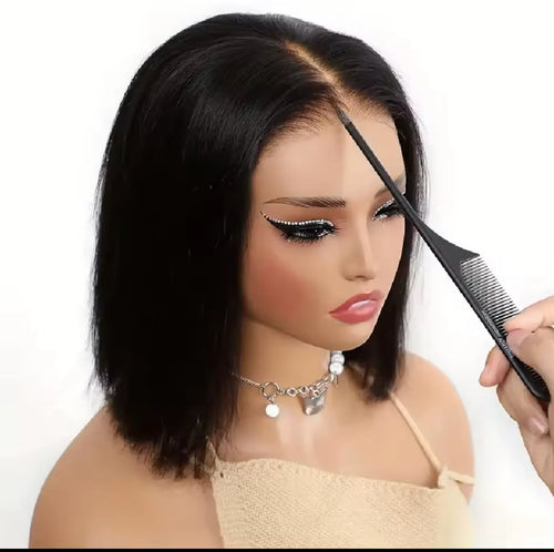 13x4 HD Lace Straight Bob Wig – 180% Density Human Hair 8,10,12 Inch