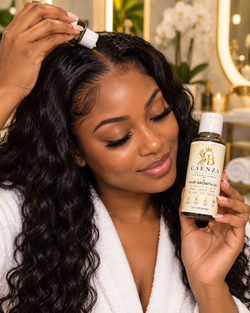 CAENZA BEAUTY Hair Growth Oil – 2 FL OZ (60 ML)